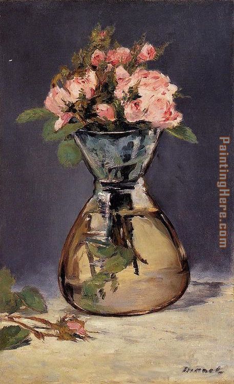 Edouard Manet Moss Roses In A Vase